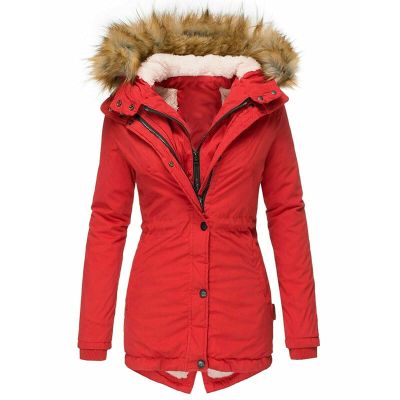 ZBYY Womens Quilted Winter Coats Warm Fleece Lined Faux Fur Lined Hooded Zip Up Down Jackets Thicken Parka Outwear