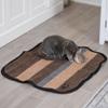 Alpaca Warehouse Alpaca Sheep Wool Blanket Pet Size Comfortably Warm - Perfect for Cats and Small Dogs - Striped Design (Beige/Soft Camel/Soft Brown, Pet Size) view 1