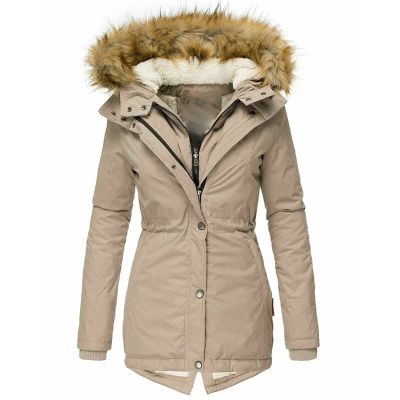 ZBYY Womens Quilted Winter Coats Warm Fleece Lined Faux Fur Lined Hooded Zip Up Down Jackets Thicken Parka Outwear