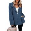 ZBYY Fluffy Women Coats Faux Shearling Shaggy Hoodies Warm Winter Jacket Zip Up Long Sleeve Outerwear with Pockets view 1