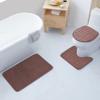 All American Collection 3PC Memory Foam Bath Mats Soft Plush Stripe Design Anti-Slip Shower Bathroom Contour Toilet Lid Cover Rugs (Stripe Mauve) view 1