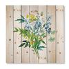 DesignQ Meadow Flowers Garland Farmhouse Wood Wall Decor, Green Wood Wall Art, Large Floral Wood Wall Panels Printed On Natural Pine Wood Art view 3