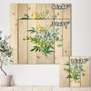 DesignQ Meadow Flowers Garland Farmhouse Wood Wall Decor, Green Wood Wall Art, Large Floral Wood Wall Panels Printed On Natural Pine Wood Art view 4