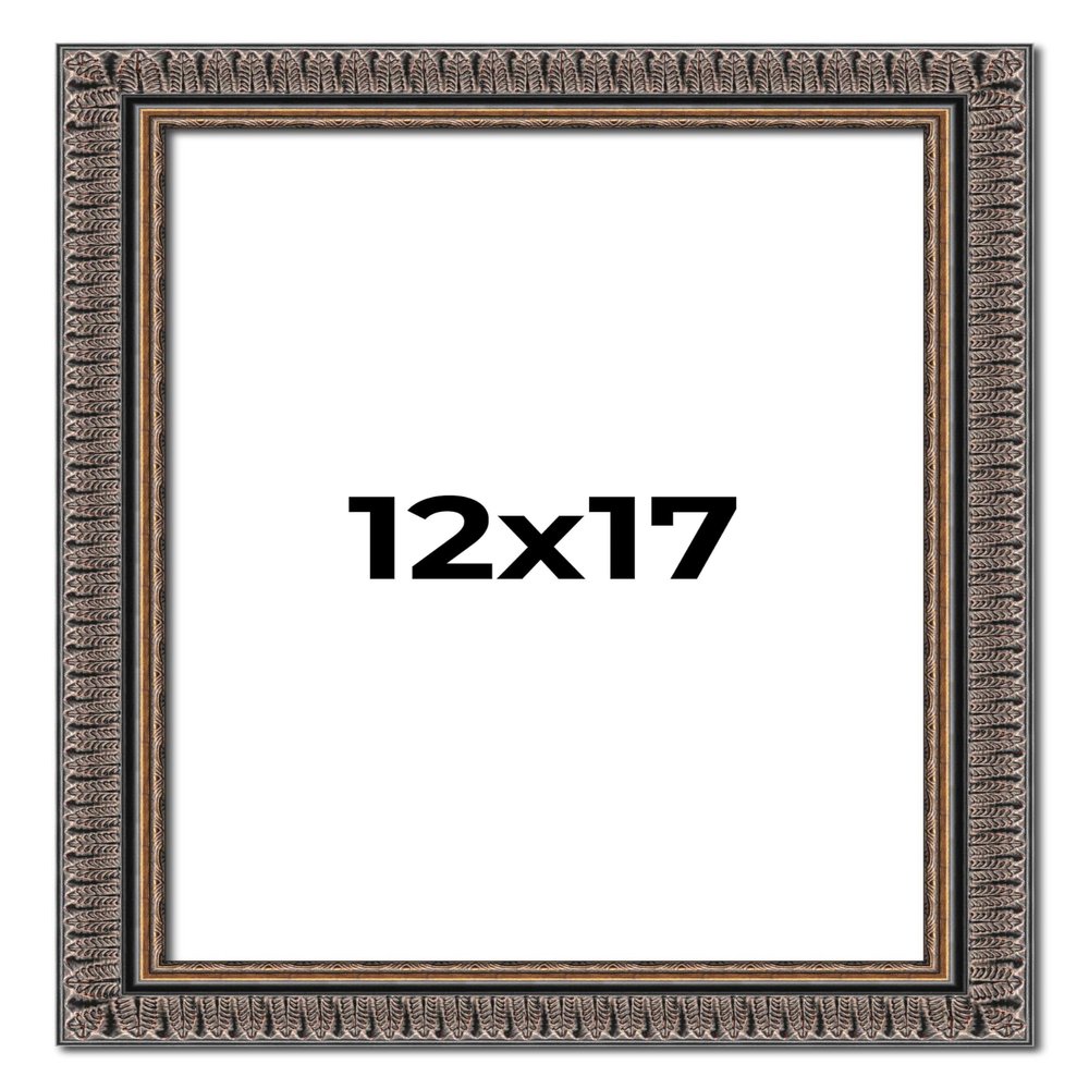 12x17 Frame Black Feather Payton Ornate Solid Wood Picture Frame Width 1.75 Inches | Interior Depth 0.5 Inches | Payton Ornate Photo Frame Complete with UV Acrylic, Foam Backing & Hanging Hardware
