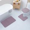 All American Collection 3PC Memory Foam Bath Mats Soft Plush Stripe Design Anti-Slip Shower Bathroom Contour Toilet Lid Cover Rugs (Stripe Lavender) view 1