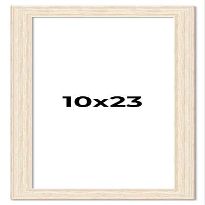 10x23 Frame Barnwood White Solid Wood Picture Frame Width 1.5 Inches | Interior Depth 0.5 Inches | Whitewashed Distressed Frame with UV Acrylic, Foam Board Backing & Hanging Hardware