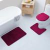 All American Collection 3PC Memory Foam Bath Mats Soft Plush Stripe Design Anti-Slip Shower Bathroom Contour Toilet Lid Cover Rugs (Stripe Raspberry) view 1