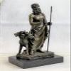 Collectible Figurine Bronze Decor Signed Phidas Hades Pluto with 3 Headed Dog Art view 2