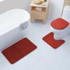 All American Collection 3PC Memory Foam Bath Mats Soft Plush Stripe Design Anti-Slip Shower Bathroom Contour Toilet Lid Cover Rugs (Stripe Brick) view 1