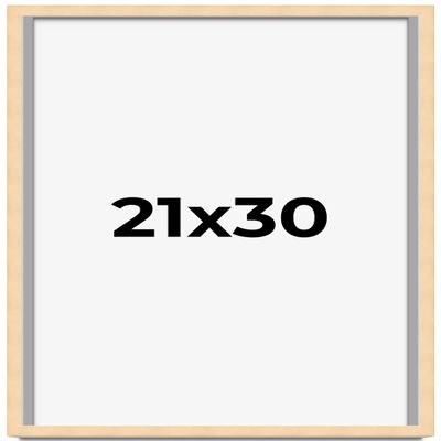 CustomPictureFrames.com 21x30 Frame Natural Wood Picture Frame | 0.75 Inch Moulding Width | Solid Wood | Complete with UV Acrylic Plexiglass, Foam Board Backing & Hanging Hardware