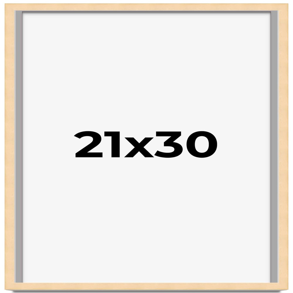 CustomPictureFrames.com 21x30 Frame Natural Wood Picture Frame | 0.75 Inch Moulding Width | Solid Wood | Complete with UV Acrylic Plexiglass, Foam Board Backing & Hanging Hardware
