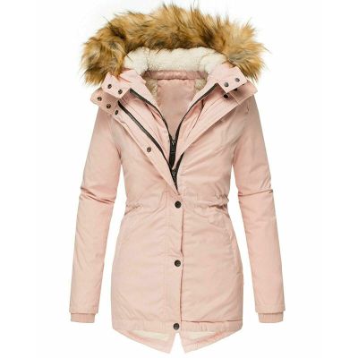 ZBYY Womens Quilted Winter Coats Warm Fleece Lined Faux Fur Lined Hooded Zip Up Down Jackets Thicken Parka Outwear