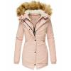 ZBYY Womens Quilted Winter Coats Warm Fleece Lined Faux Fur Lined Hooded Zip Up Down Jackets Thicken Parka Outwear view 1