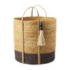 Mud Pie Seagrass Black Basket Set, Brown, 16" x 16" dia view 3