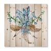 DesignQ Fresh Tribal Vignette Wild Forest Wreath Design I Traditional Wood Wall Decor, Blue Wood Wall Art, Large Floral Wood Wall Panels Printed On Natural Pine Wood Art view 3