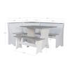 Sadie Greywash and White Corner Nook with Table and Bench Included by Linon view 2