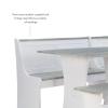 Sadie Greywash and White Corner Nook with Table and Bench Included by Linon view 4