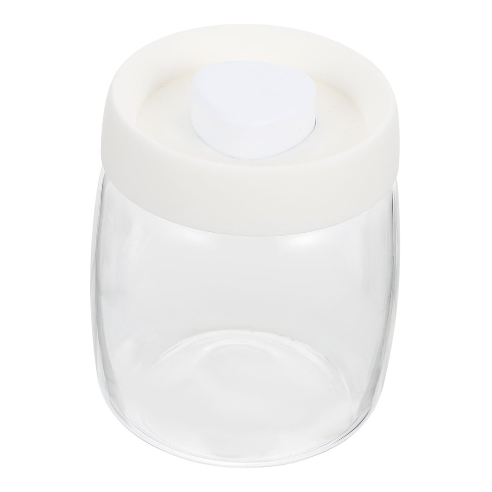 Hemoton 1pc Sealed Glass Food Storage Jar Airtight Lid Vacuum Canister for Snacks Dried Fruits and Biscuits Ergonomic Design and Easy to Clean