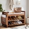 PETKABOO 2 Tier Shoe Bench, Bamboo Shoe Rack Bench, Shoe Storage Bench Organizer for Entryway Hallway Living Room view 1