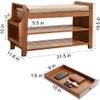 PETKABOO 2 Tier Shoe Bench, Bamboo Shoe Rack Bench, Shoe Storage Bench Organizer for Entryway Hallway Living Room view 2