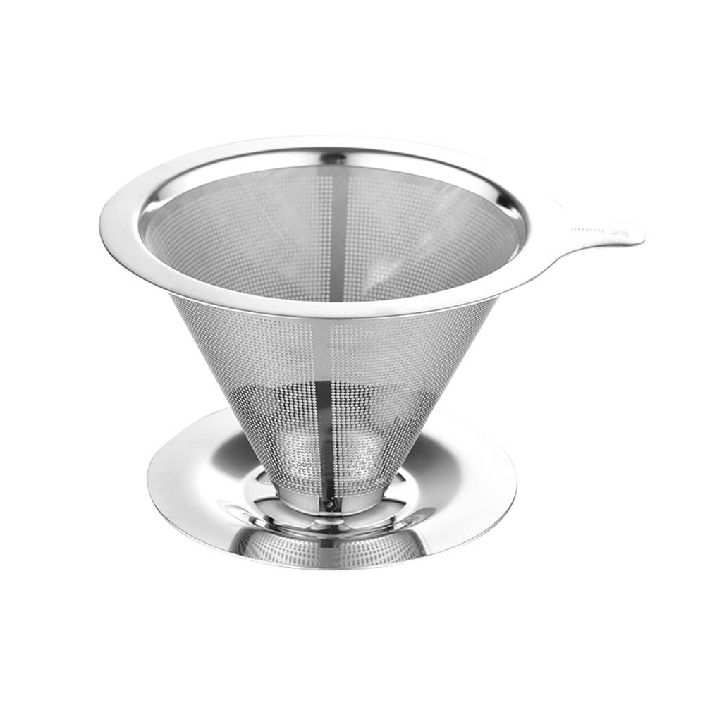 GUIPAIHAI Stainless Steel Coffee Filter Coffee Dripper Reusable Cone Dripper Cup Stand Coffee Brewing Accessories
