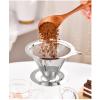 GUIPAIHAI Stainless Steel Coffee Filter Coffee Dripper Reusable Cone Dripper Cup Stand Coffee Brewing Accessories view 3