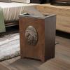 Garbage Can Bin Wooden Rubbish Trash Can with Shake Lid Cube Shape with Plastic Rubbish Bin for Under Desk Office view 3
