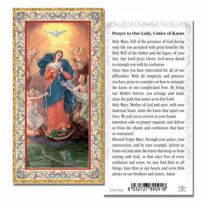 Hirten Our Lady Untier of Knots Gold-Stamped Holy Card (Pack of 100)