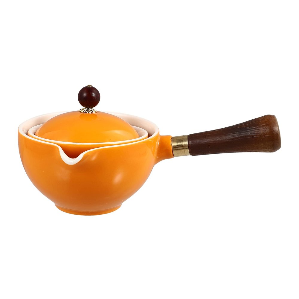 1pc Teapot Tea Ceremony Tea Pot Ceramic Kungfu Tea Chinese Gongfu Tea Infuser Boiling Kettle Stainless Steel Tea Infuser Tea Heating Teakettle Whistle Make Tea Ceramics Long Handle