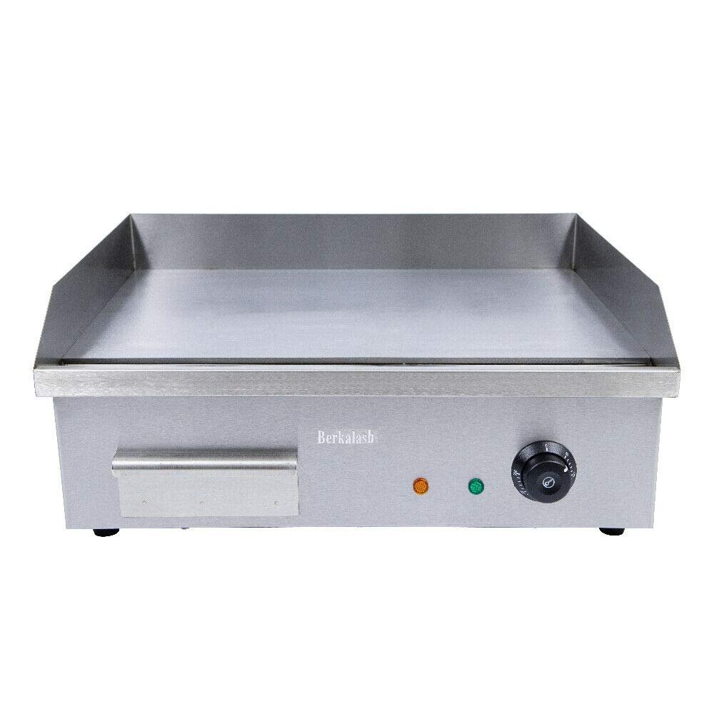 TFCFL Electric Countertop Flat Top Griddle, 22'' Commercial Restaurant Teppanyaki Grill,Stainless Steel with Adjustable Temperature Control for Kitchen 3000W 110V