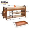 PETKABOO Shoe Bench with Hidden Drawer and Side Holder, 2 Tier Entryway Bench with Storage 39.4 in, Bamboo Shoe Rack with Cushion for Entryway Hallway Living Room Bedroom view 2