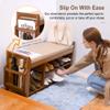 PETKABOO Shoe Bench with Hidden Drawer and Side Holder, 2 Tier Entryway Bench with Storage 39.4 in, Bamboo Shoe Rack with Cushion for Entryway Hallway Living Room Bedroom view 4