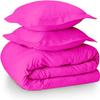 LaxLinen Hotel Quality 600 Thread Count 100% Long Staple Certified Giza Egyptian Cotton 3pc Duvet Cover Set Zipper Closer with Corner Ties (King/Cal-King 94x104 Size, Hot Pink Solid) view 1