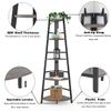 BON AUGURE Rustic Tall Corner Bookshelf, 5 Tier Wood and Black Metal Corner Ladder Shelf, Industrial Corner Bookcase and Gray Corner Shelf for Living Room, Bathroom, Kitchen (Dark Gray Oak) view 3