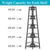BON AUGURE Rustic Tall Corner Bookshelf, 5 Tier Wood and Black Metal Corner Ladder Shelf, Industrial Corner Bookcase and Gray Corner Shelf for Living Room, Bathroom, Kitchen (Dark Gray Oak) view 4