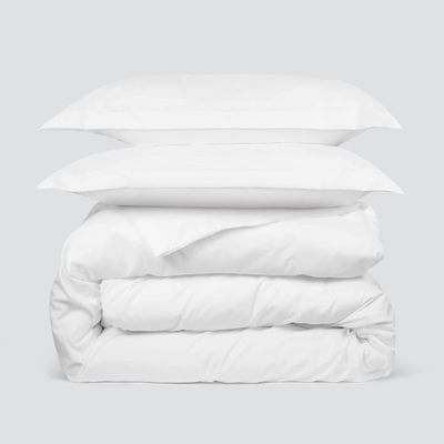 LaxLinen Hotel Quality 600 Thread Count 100% Long Staple Certified Giza Egyptian Cotton 3pc Duvet Cover Set Zipper Closer with Corner Ties (King/Cal-King 94x104 Size, White Solid)
