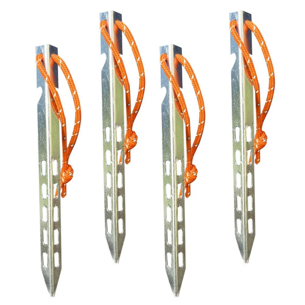 1set Titanium Alloy Ground Nails for Outdoor Camping Tent Pegs for Ground Rope Locking Design