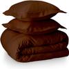LaxLinen Hotel Quality 600 Thread Count 100% Long Staple Certified Giza Egyptian Cotton 3pc Duvet Cover Set Zipper Closer with Corner Ties (King/Cal-King 94x104 Size, Chocolate Solid) view 1