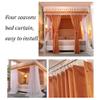 Bed Canopy Luxury Bed Canopy in The Girl's Princess Room, Double Bed Curtains with Brackets On 4 Corner Posts, Used for Home Bedroom 1.5m/1.8m/2m Double Bed Decoration view 2