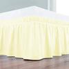 Wrap Around Bed Skirt - 100% Cotton 800 Thread Count Elastic Dust Ruffle Three Sides Fabric Silky Soft 1 Piece Bed Skirt 18" Drop Length/Fall Length (Full Size, Ivory) view 2