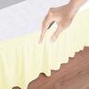 Wrap Around Bed Skirt - 100% Cotton 800 Thread Count Elastic Dust Ruffle Three Sides Fabric Silky Soft 1 Piece Bed Skirt 18" Drop Length/Fall Length (Full Size, Ivory) view 4