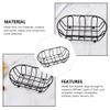 Cabilock 2pcs Iron Food Serving Basket Creative Fruit and Snack Storage for Kitchen Counter Sturdy Dessert Basket Hollow Design for Organizing Fruits and Treats view 2