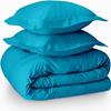 LaxLinen Hotel Quality 600 Thread Count 100% Long Staple Certified Giza Egyptian Cotton 3pc Duvet Cover Set Zipper Closer with Corner Ties (Super King (98" x 108"), Turquoise Solid) view 1