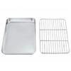 2020 Stainless Steel Rectangular Grill Cookie Baking Pan Tray Plate with Cooling Rack Kitchen Gadget Nonstick Pan for Oven (XL) view 1