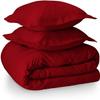 LaxLinen Hotel Quality 600 Thread Count 100% Long Staple Certified Giza Egyptian Cotton 3pc Duvet Cover Set Zipper Closer with Corner Ties (Twin/Twin XL 68x90, Burgandy Solid) view 1