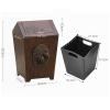 Creative Waste Storage with Shake Lid Simple Wastepaper Bin Paper Recycling Basket Wooden Trash Can view 2