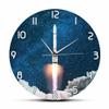 Geek Alerts Space Shuttle Taking Off Silent Movement Wall Clock Battery Operated Quartz Satellit Art Spacecraft Rocket Launch Decorative Wall Watch view 1