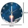 Geek Alerts Space Shuttle Taking Off Silent Movement Wall Clock Battery Operated Quartz Satellit Art Spacecraft Rocket Launch Decorative Wall Watch view 2