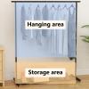 DFANCE Clothes Rails,Heavy Duty Metal Clothes Rail Stand,Garment Rack,Freestanding Hanger Bedroom Clothing Rack,with Lower Storage Shelf for Boxes Shoes,White,120140cm view 3