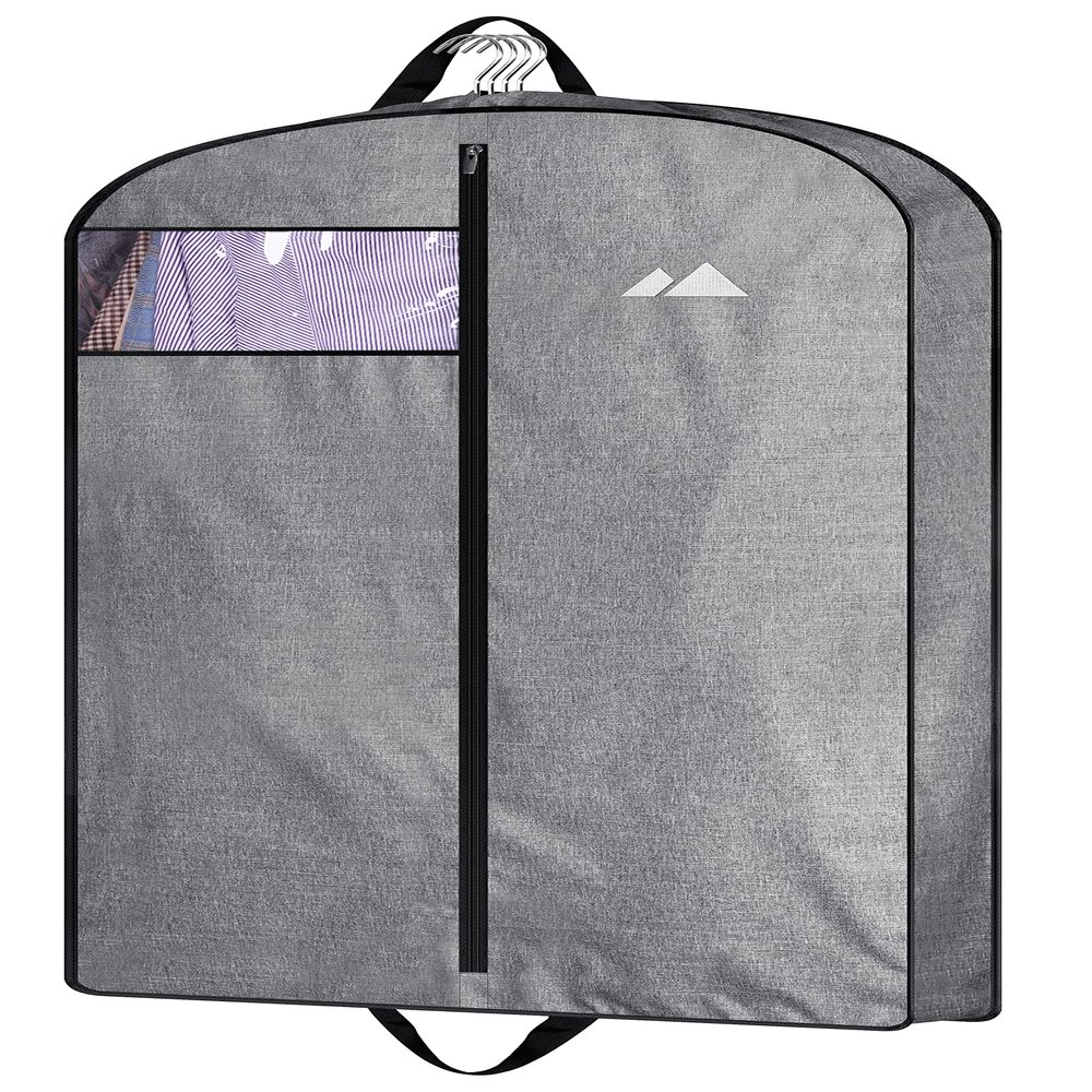 MISSLO 43" Heavy Duty Hanging Garment Bags for Travel Suit Bag for Men Waterproof Oxford Fabric Suit Cover for Traveling Monogrammed Closet Clothes Storage
